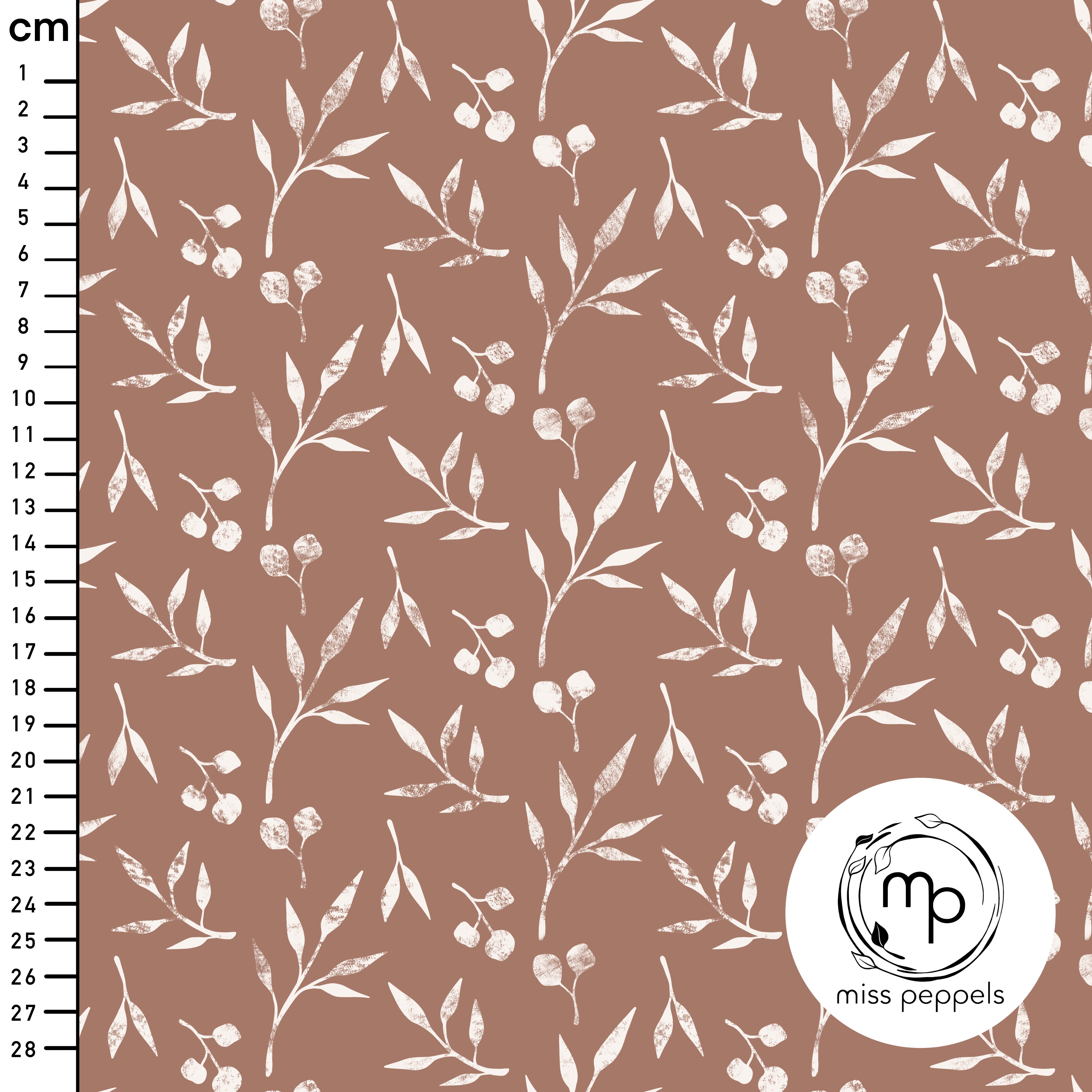 Organic Fabric - Twigs Mocha Mousse by misspeppels in brown