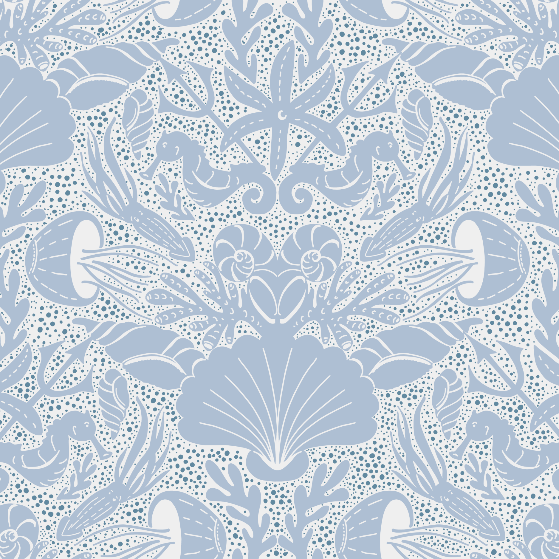 Organic fabric - Seaside hazy blue