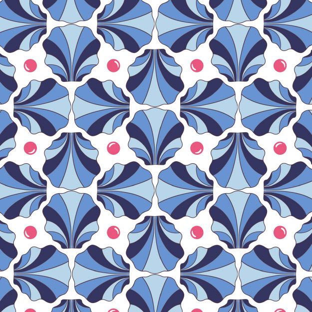 Bio Stoff - Muscheln blau - misspeppels
