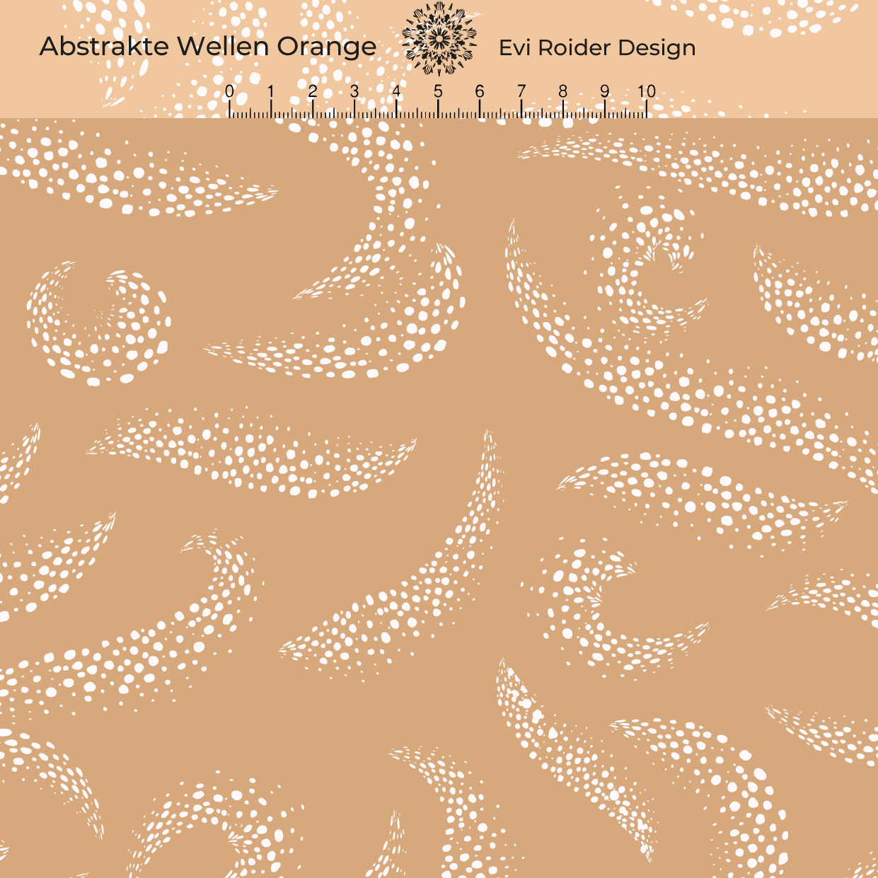 Organic Fabric  - Abstrakte Wellen orange