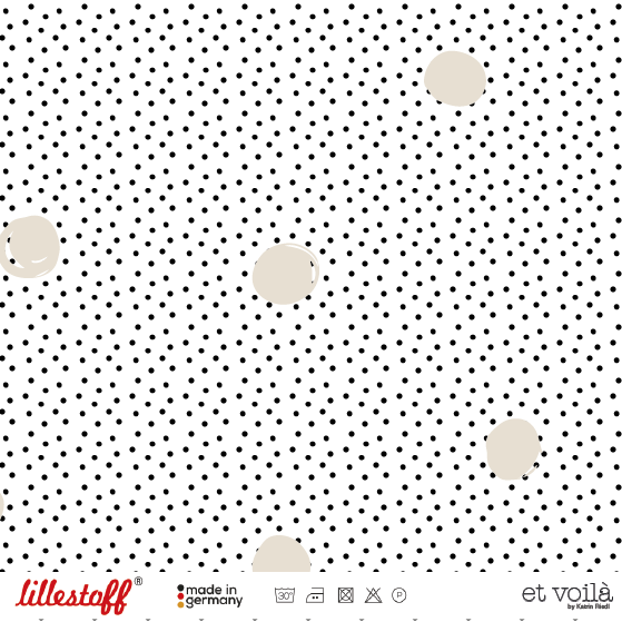 Bio Webware Stoff  -  Waffle Dots vanille  - etvoila, weiß, Punkte, 100% Bio-Baumwolle