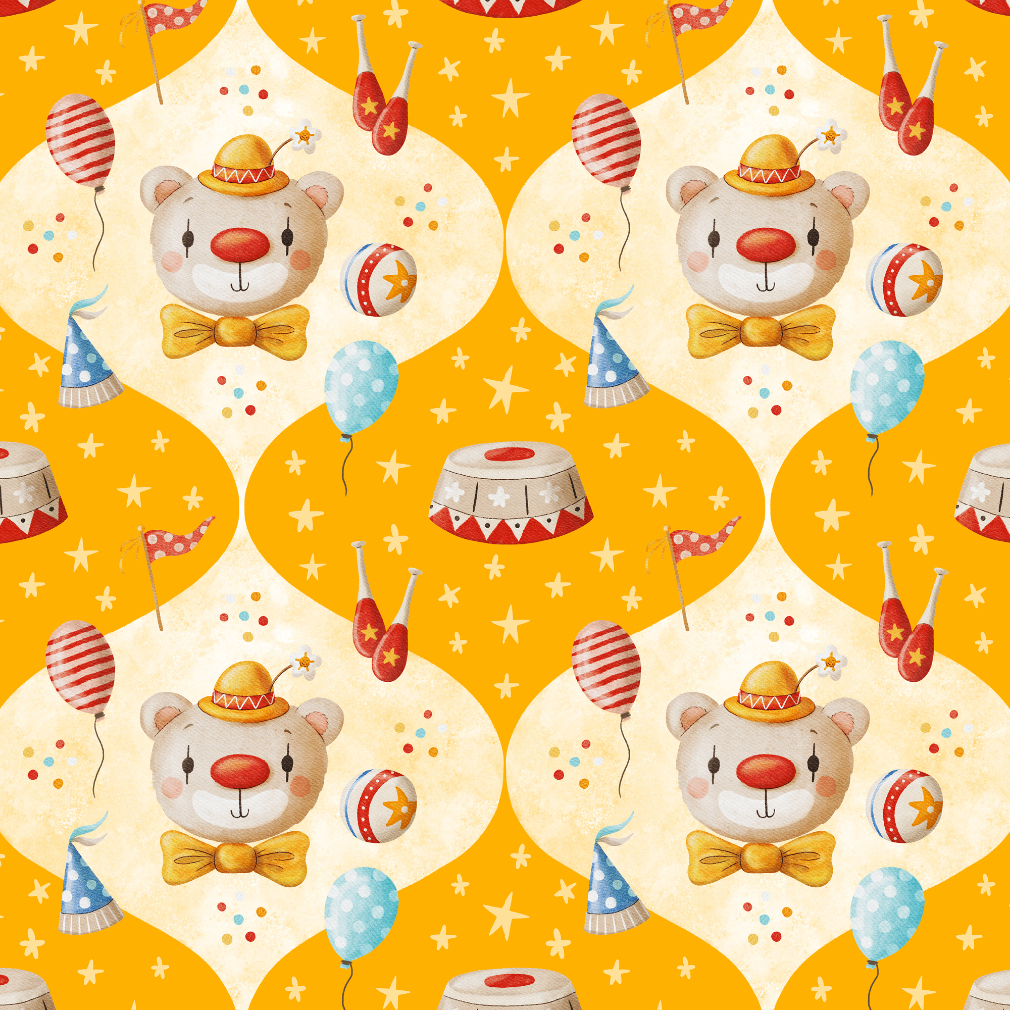 Bio Stoff - Vintage Circus Clown gelb