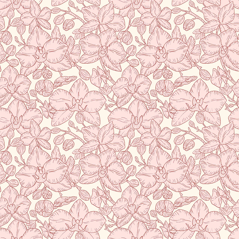 Bio Stoff  - Orchideenliebe Blütenherz rosa