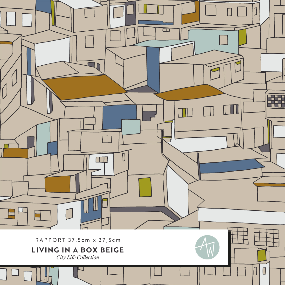 Bio Webware Stoff  -  Living in a Box Beige - AlexandraWeise, beige, Abstrakt, 100% Bio-Baumwolle
