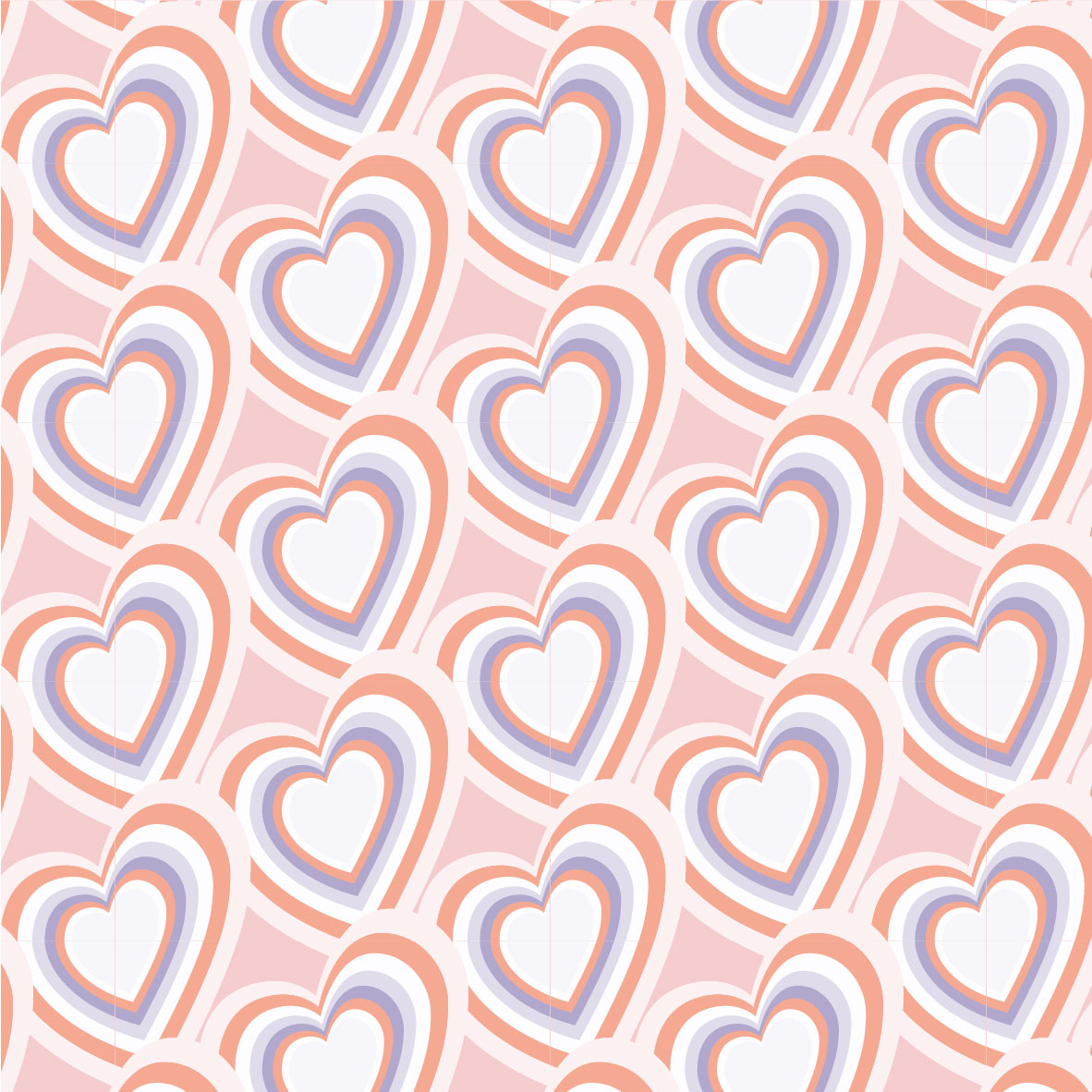 Bio Canvas Stoff  -  Pouring Hearts Peach  - EviRoiderDesign, Herzen, rosa, 100% Bio-Baumwolle