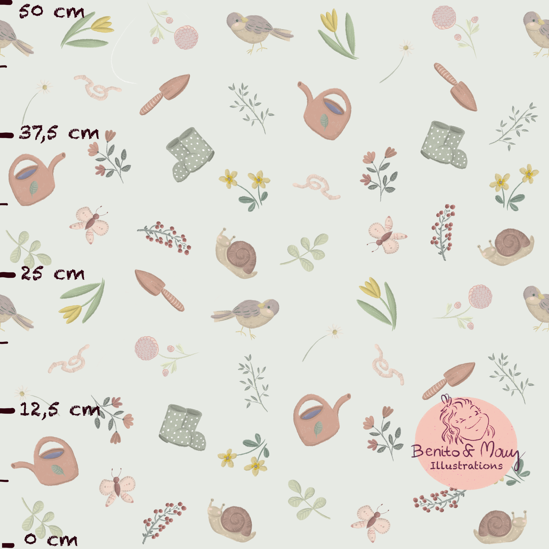 Organic fabric  - Frühlingsgefühle green