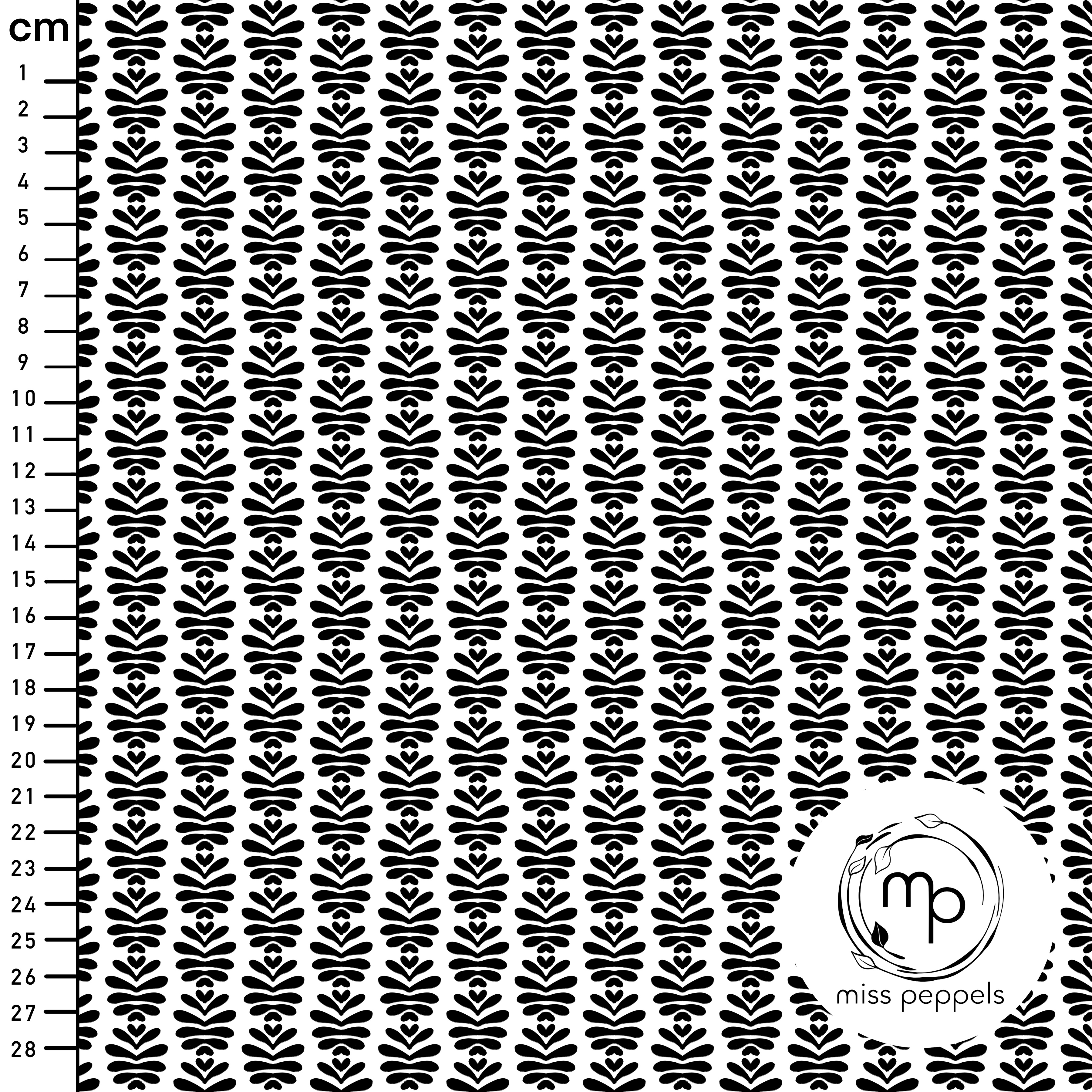 Bio Stoff - Folk Blossoms Schwarz Small von misspeppels in schwarz