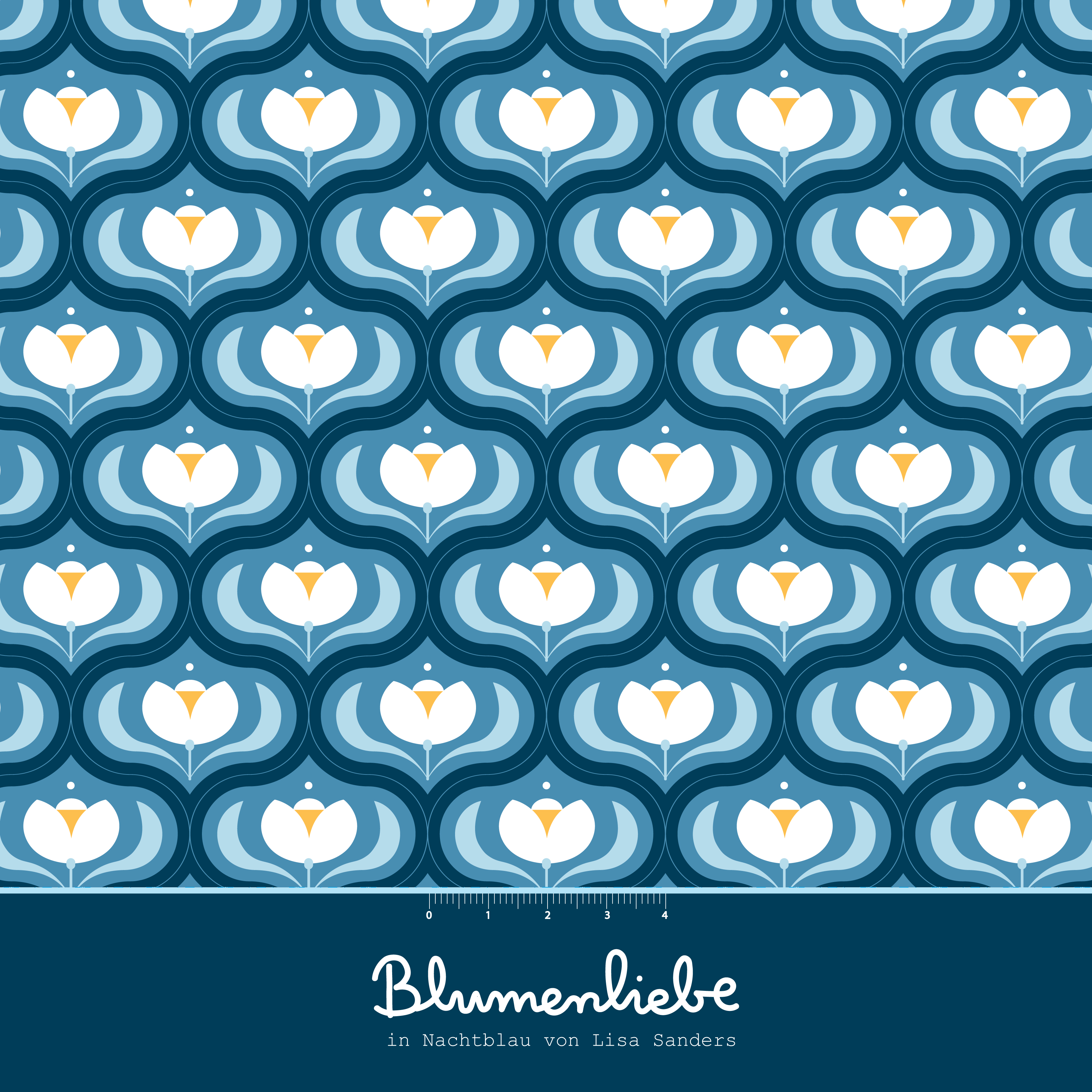 Blumenliebe nachtblau, Webware Blumenliebe nachtblau, Webware