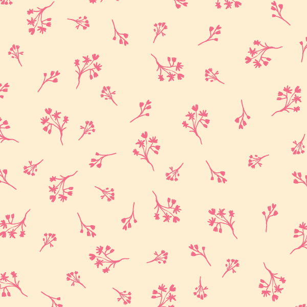 Bio Stoff - Ditsy Flower Sketch pink