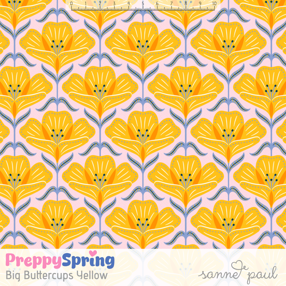 Bio Stoff  - Preppy Spring Big Buttercup gelb