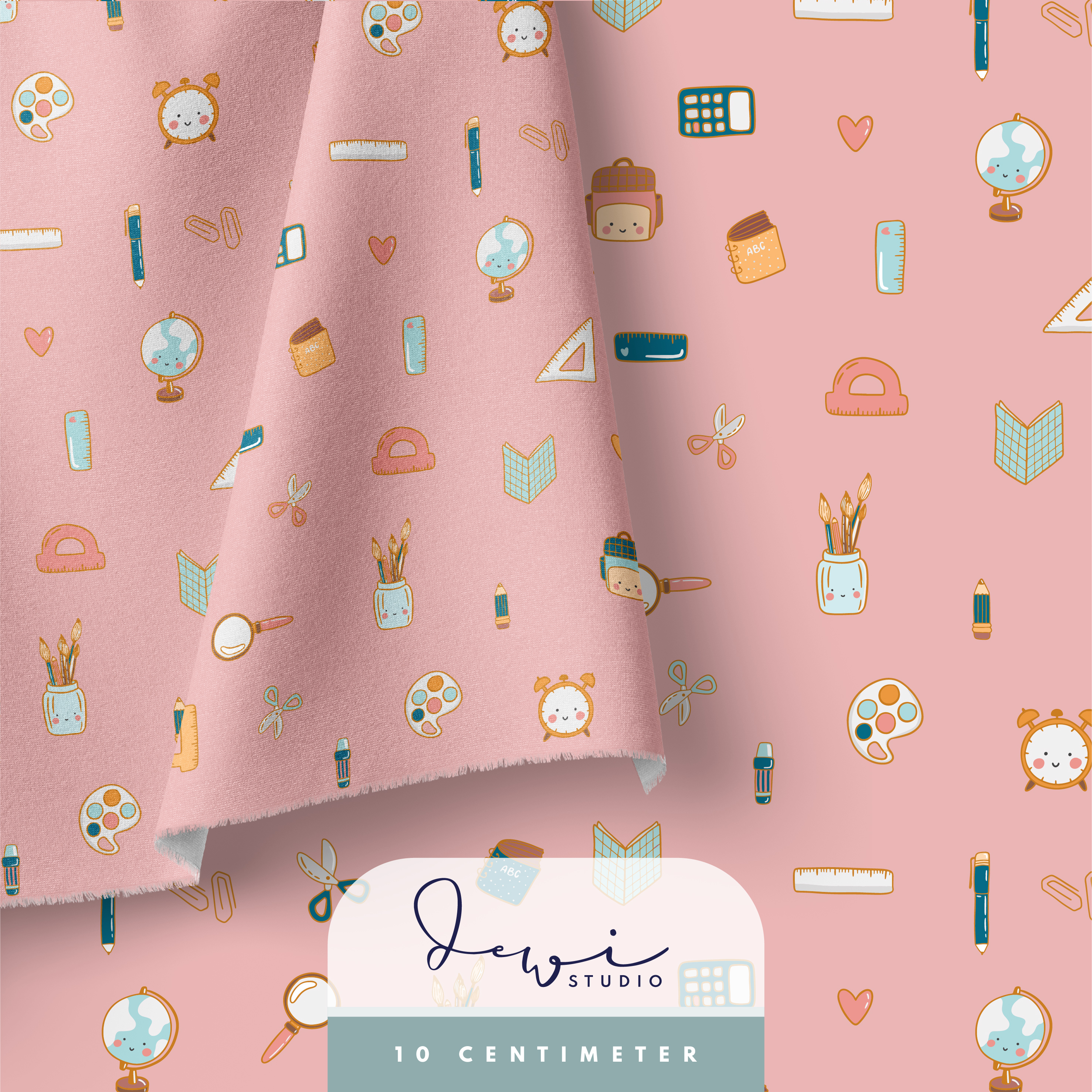Bio Stoff - Schulkind Rosa von Dewi Studio in rosa