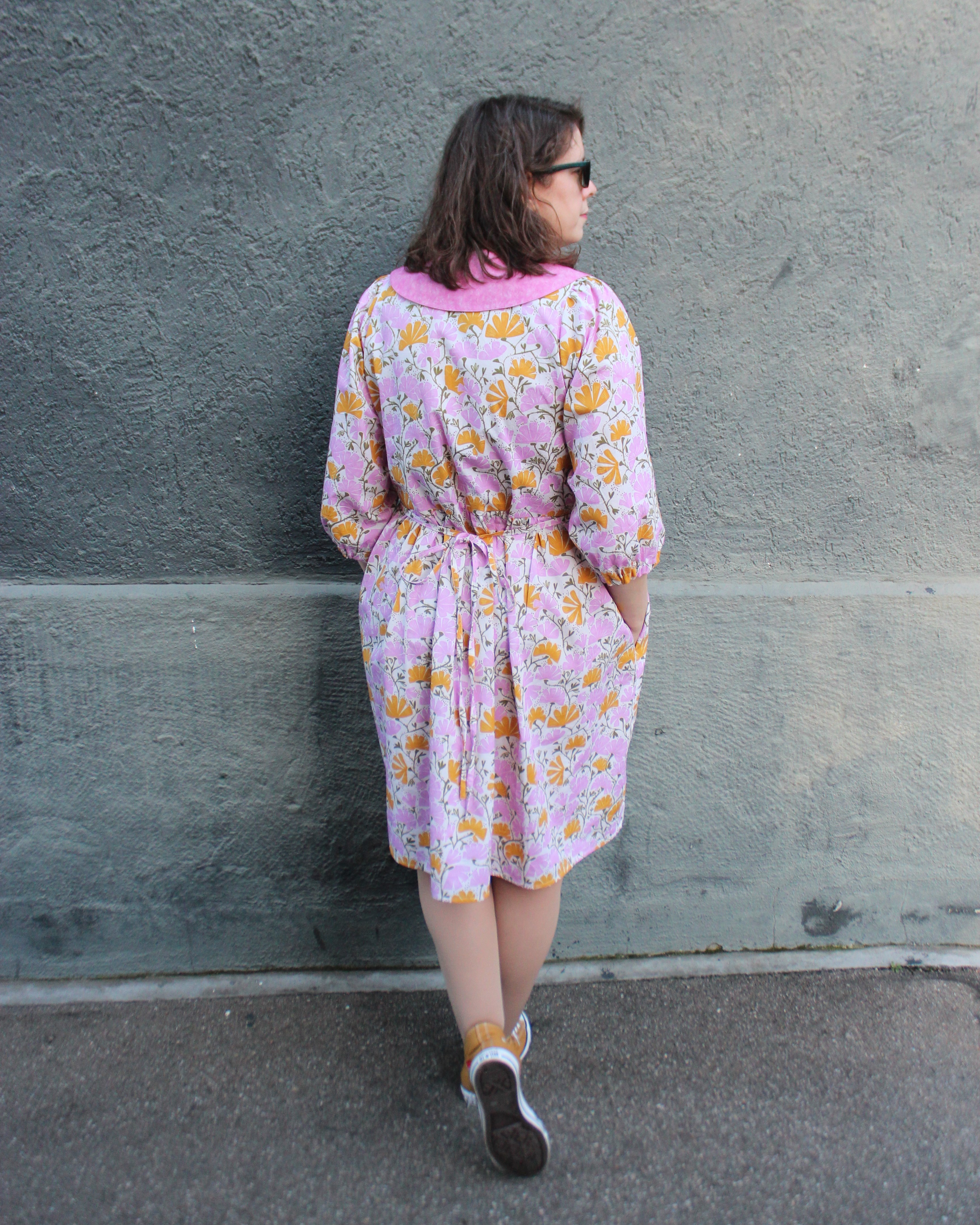 Bio Stoff - Floral Statement Climbing Flowers orange, pink