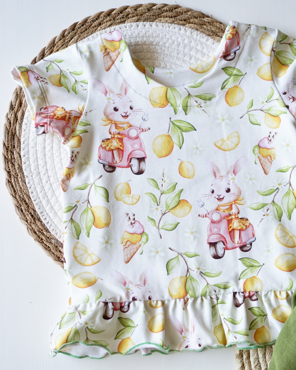 Organic fabric  -  Sommertage in Italien Roller Hase Sorbet