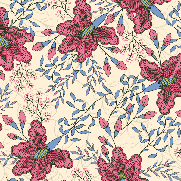 Bio-Stoff - Fantasieblumen