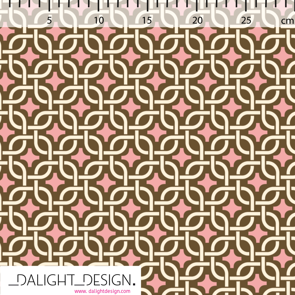 Bio Stoff  -  Lissabon 1970  - DalightDesign, braun, Geometrische Muster