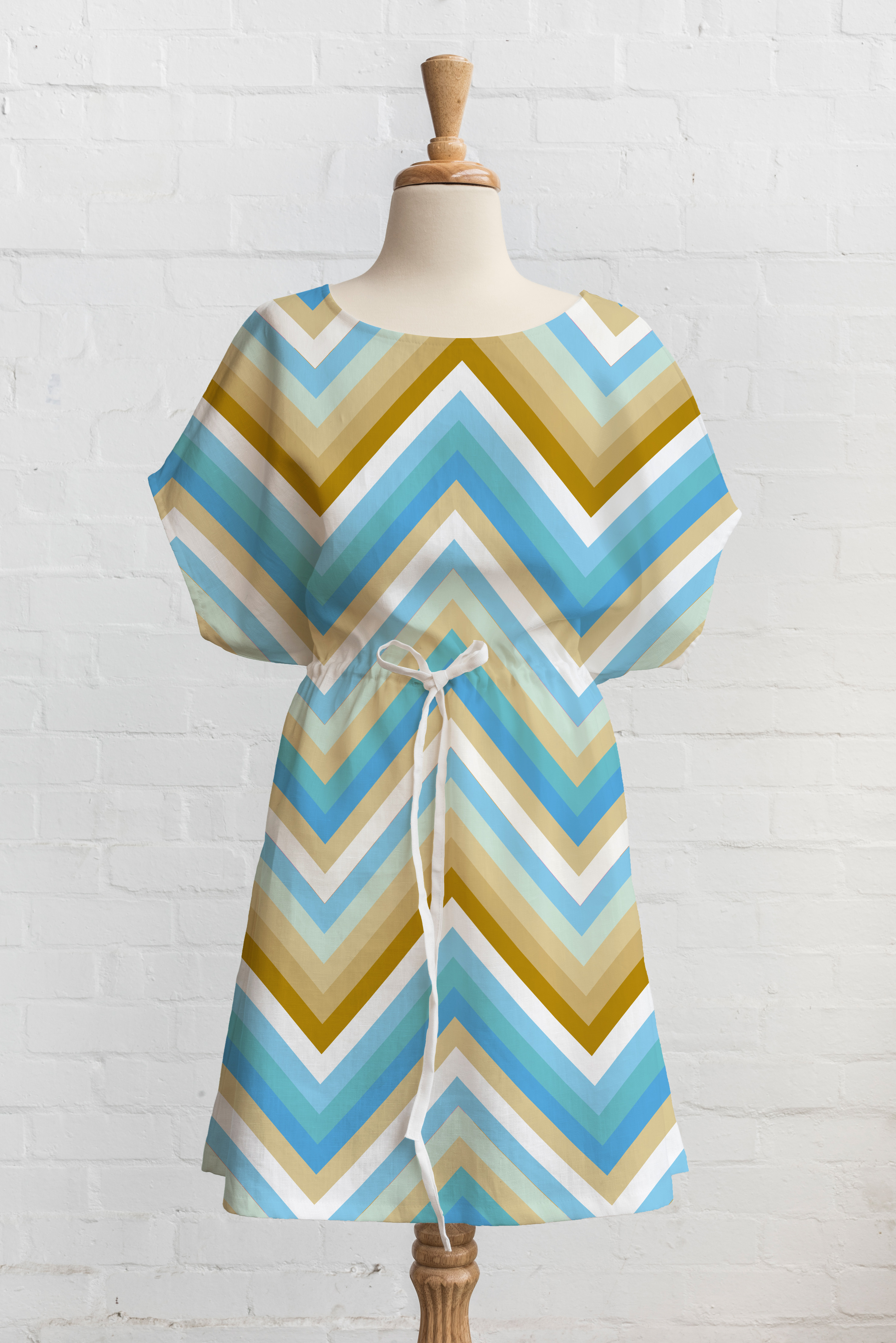 Bio Jersey Stoff - Zig Zag Aqua - LisaSanders, Streifen, blau, Breite 150 cm Bio Jersey Stoff - Zig Zag Aqua - LisaSanders, Streifen, blau, Breite 150 cm