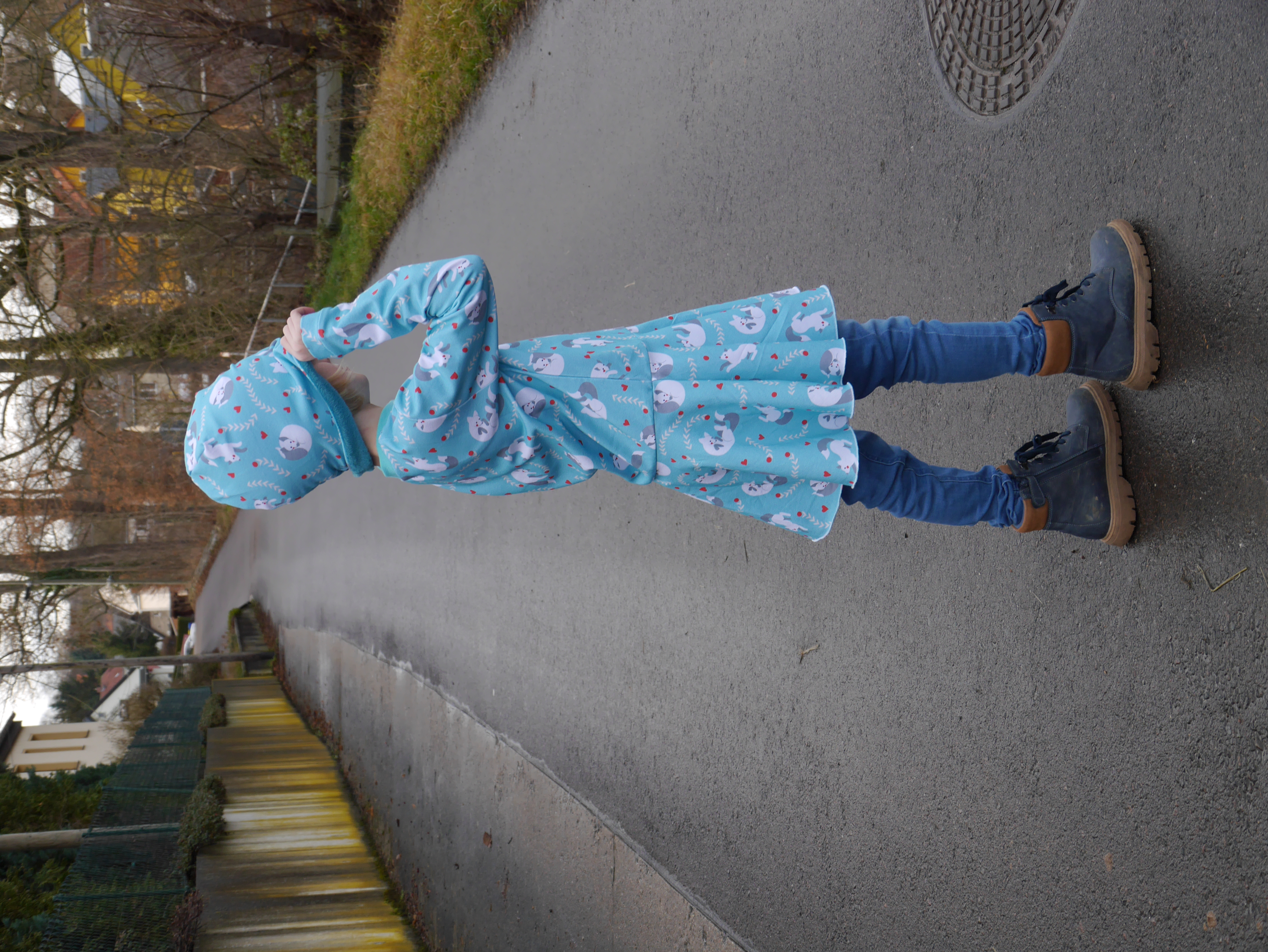 Bio Stoff - Schnee Fuchs blau