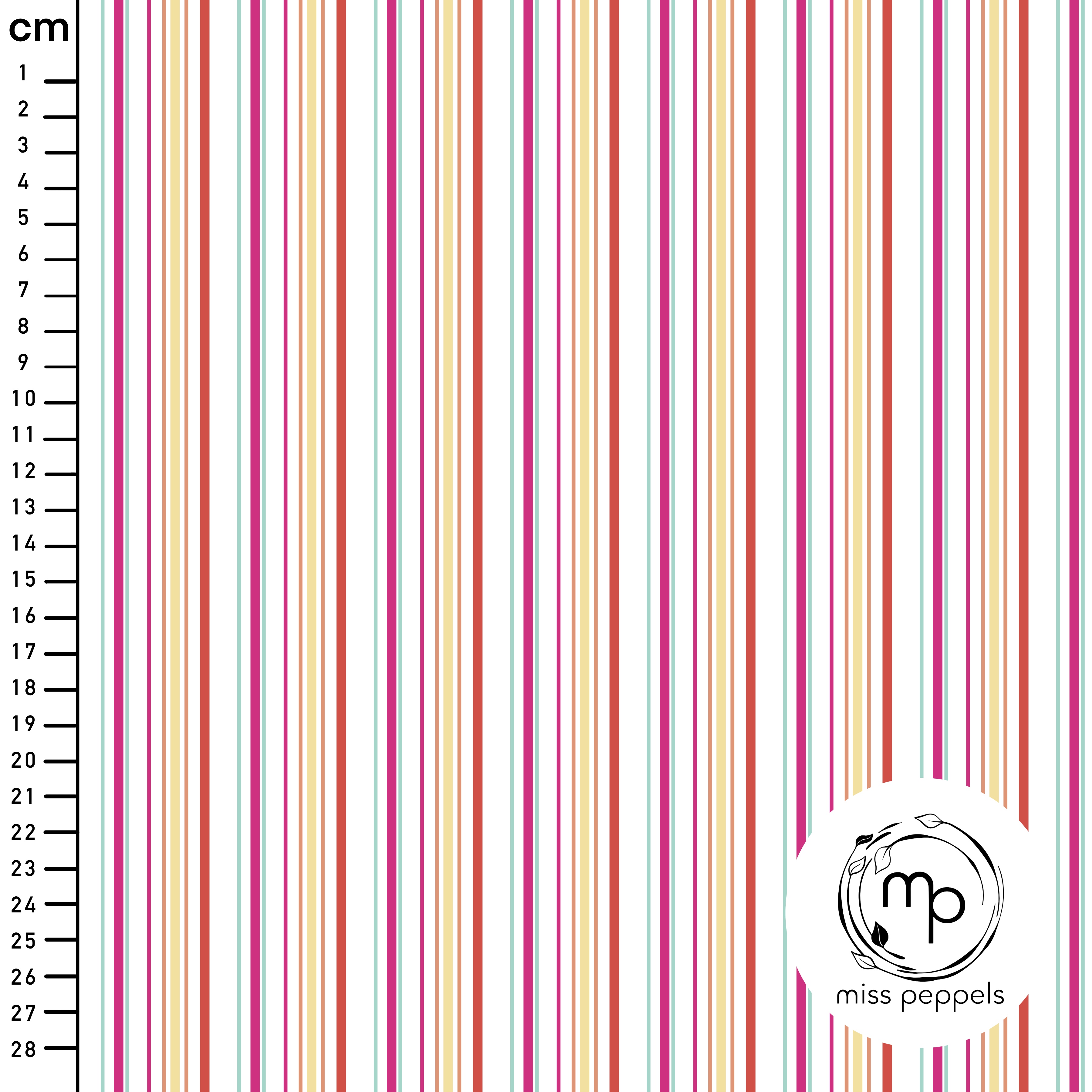 Bio Summersweat Stoff  - Streifen A - misspeppels, bunt, Streifen Breite 150 cm