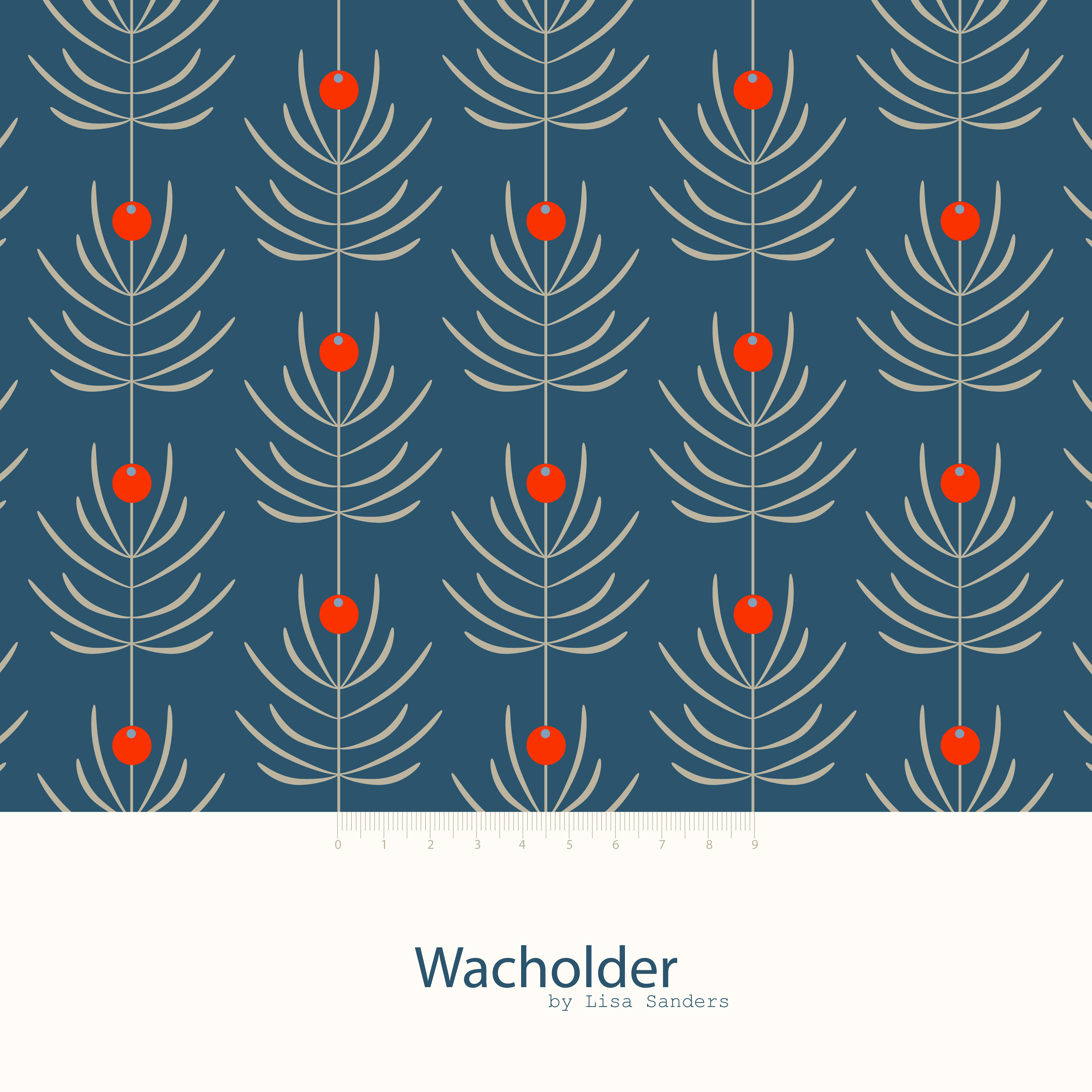 Bio Webware Stoff - Wacholder - LisaSanders, blau, Blätter & Ranken, Floral & Blumen, Sommer, Herbst, Winter, 100% Bio-Baumwolle Bio Webware Stoff - Wacholder - LisaSanders, blau, Blätter & Ranken, Floral & Blumen, Sommer, Herbst, Winter, 100% Bio-Baumwolle