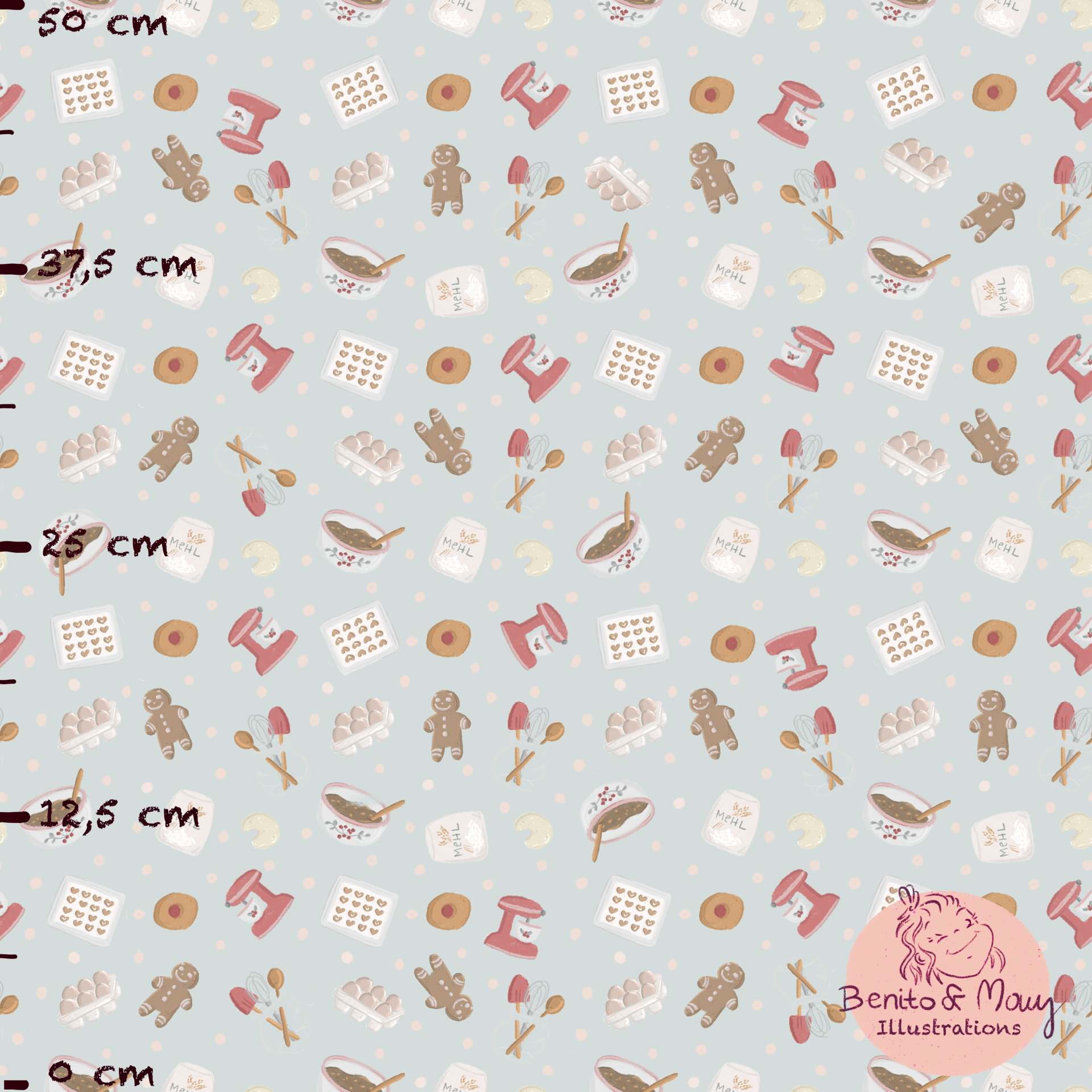 Bio Stoff - Baking Joy Dots turquoise