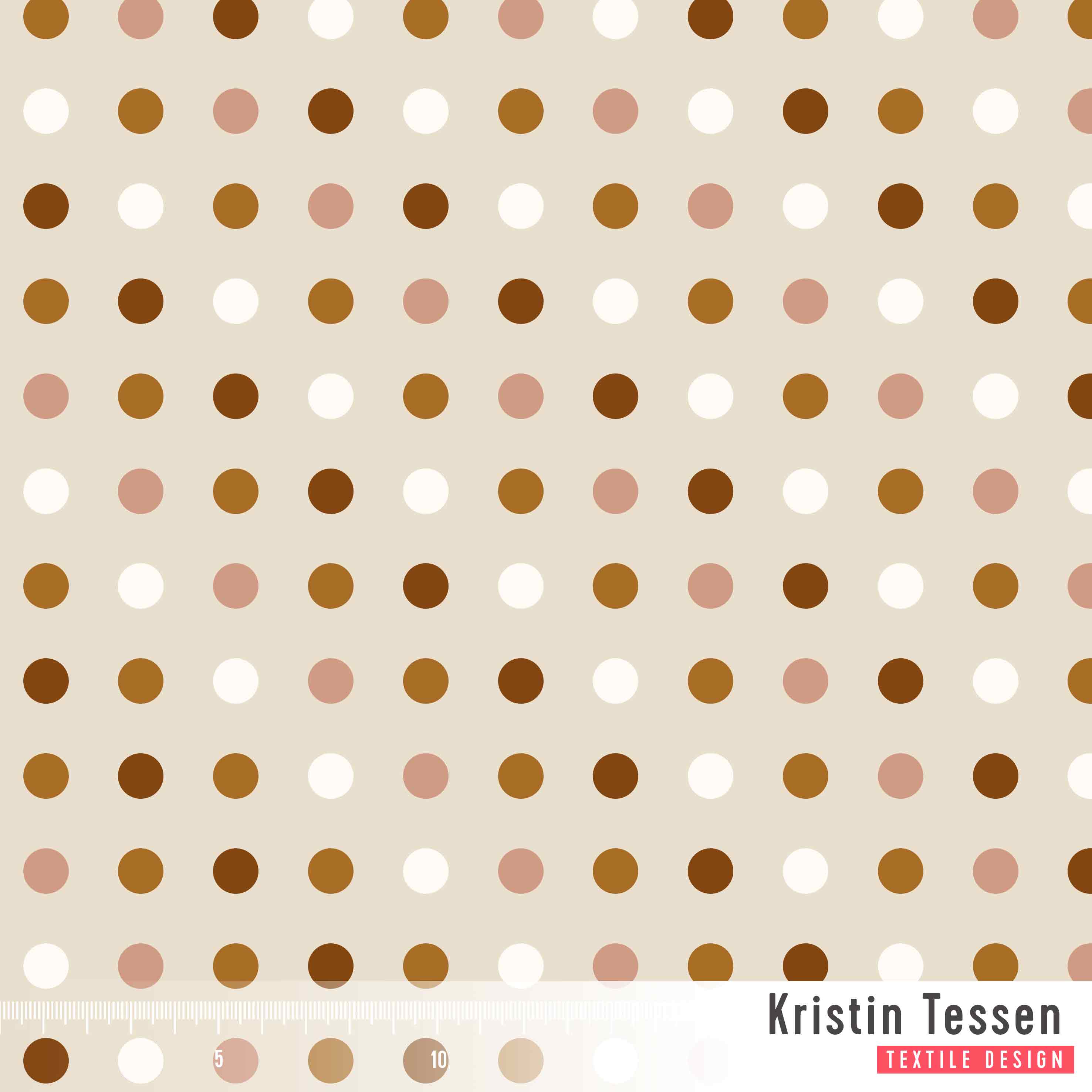 Bio Stoff - Herbstpunkte Creme von Kristin Tessen in creme