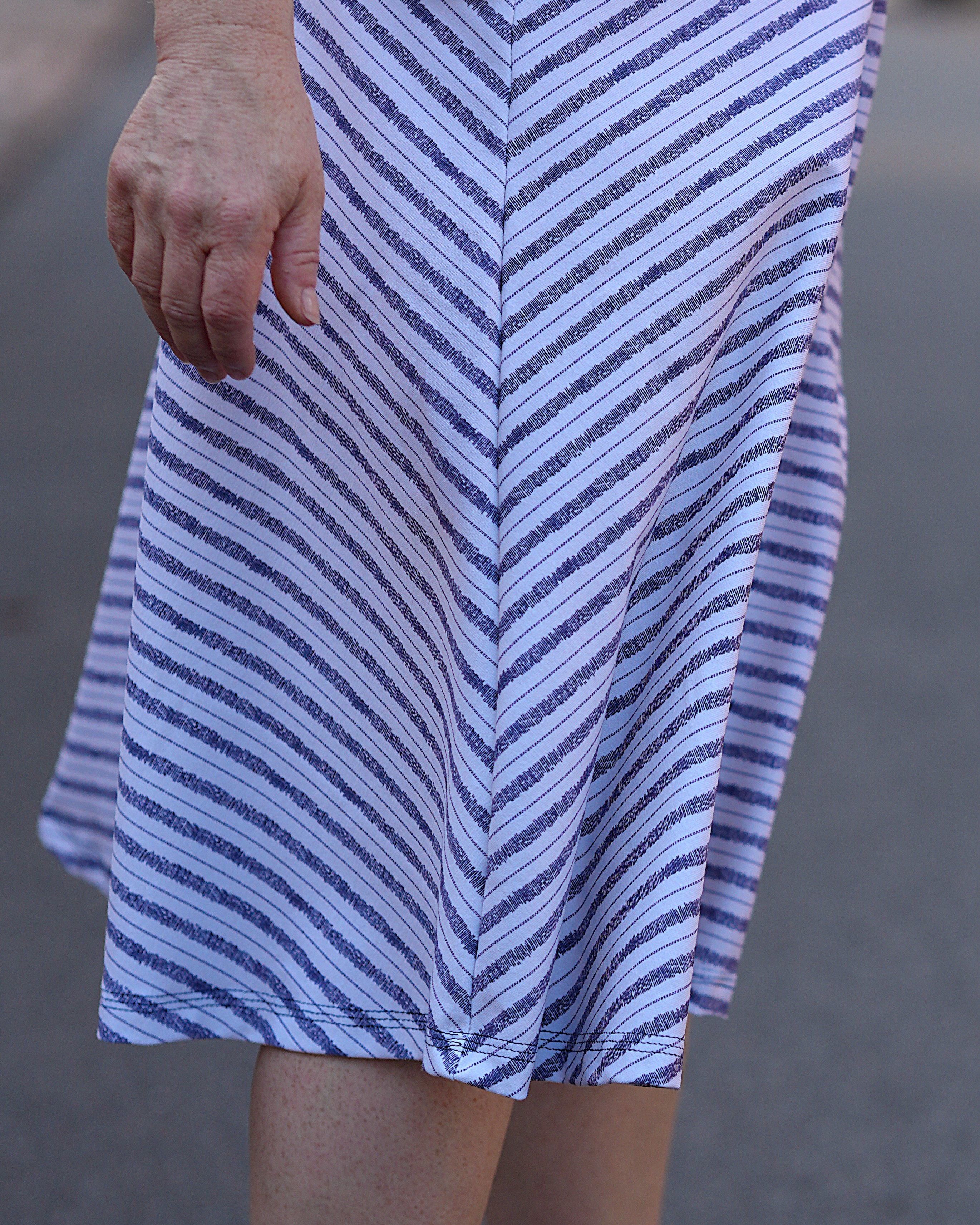 Organic fabric - Strandstreifen blau, weiß