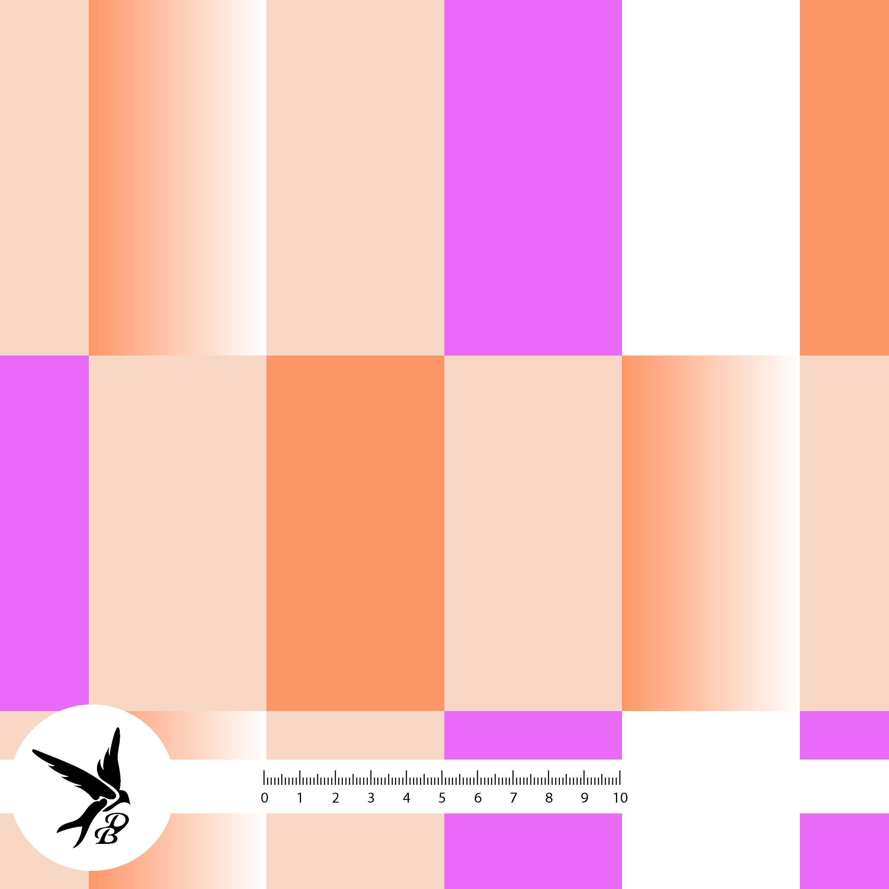Bio Stoff  - Prism Glow Karo Orange - DanielaBonn, bunt, Geometrische Muster