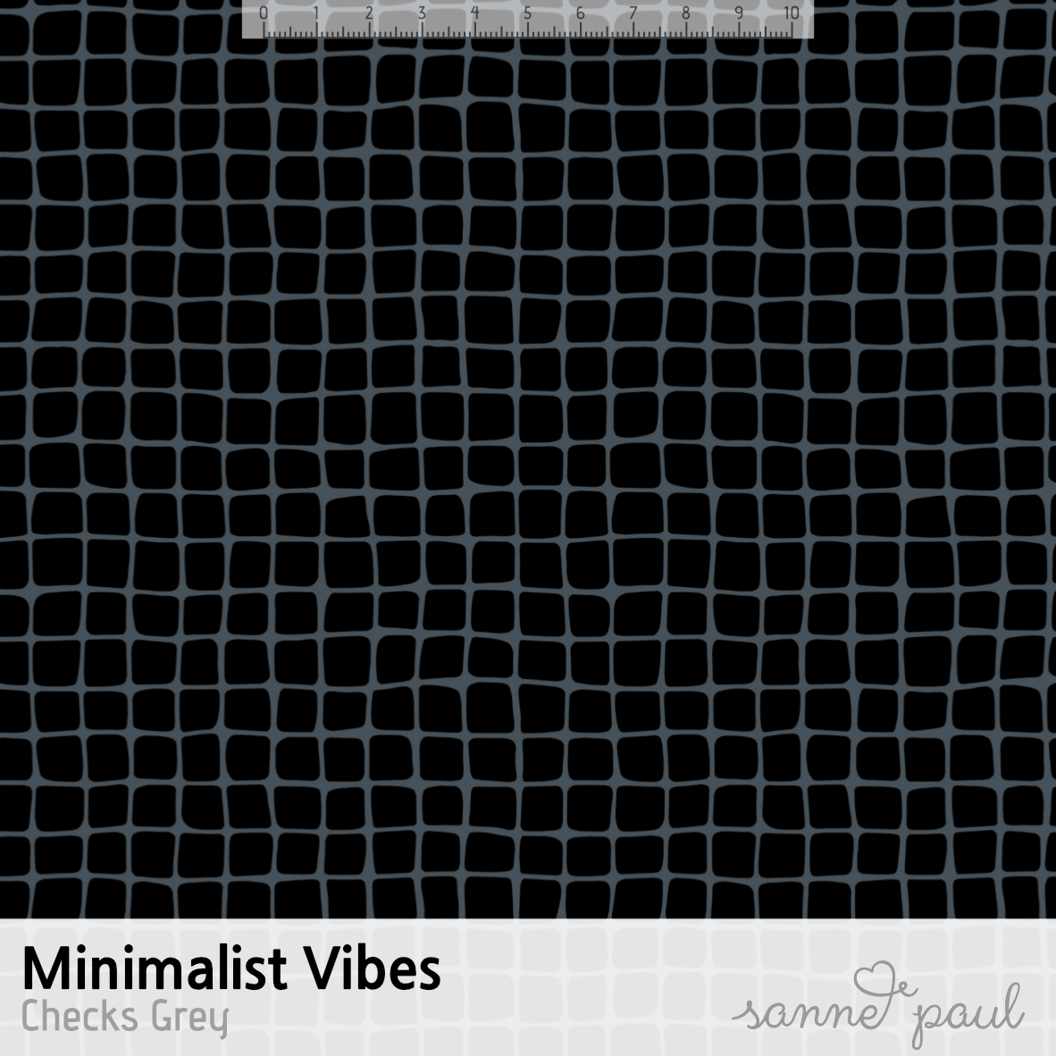 Bio Stoff - Minimalist Vibes Checks Grey von Sanne Paul in grau