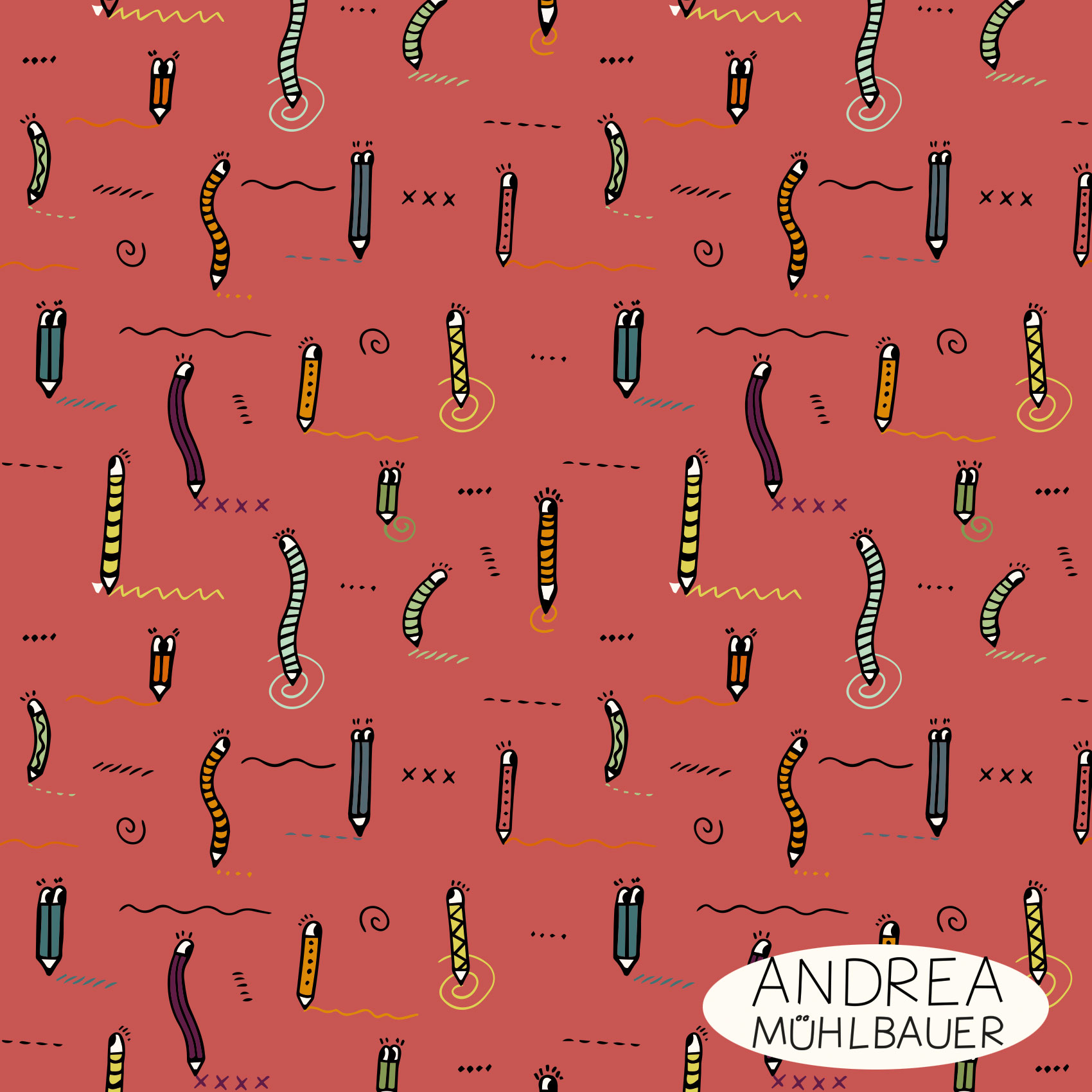 Bio Stoff - Stifte Rot von Andrea Muehlbauer in rot Bio Stoff - Stifte Rot von Andrea Muehlbauer in rot