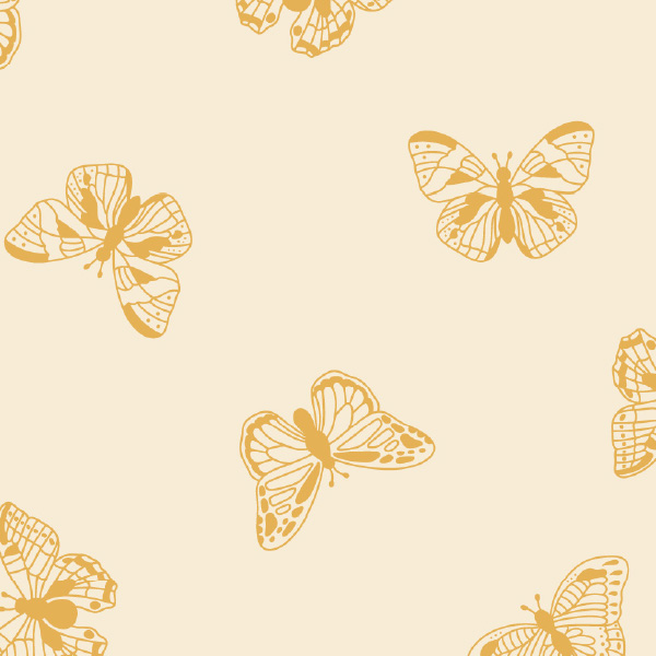 Bio Stoff  -  Butterfly Garden Sommerfalter orange