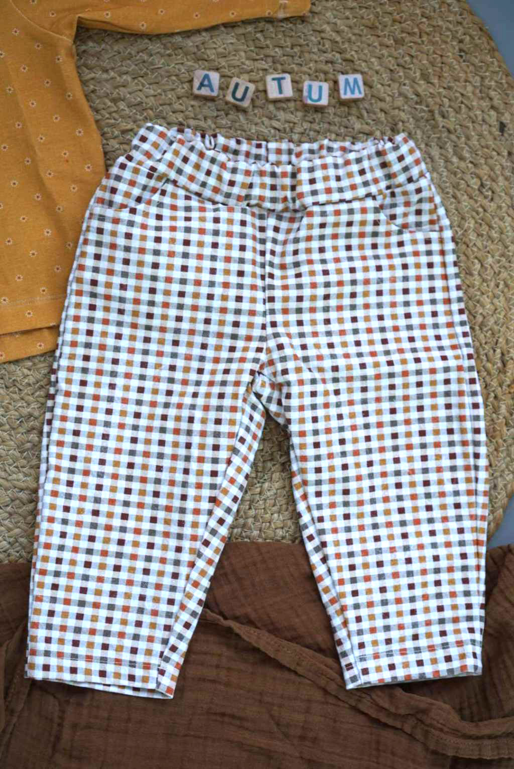 Organic Fabric - Wild West Weaves Plaid Beige by Sanne Paul in beige