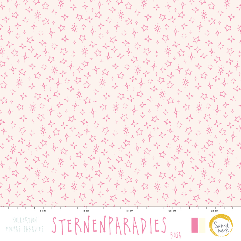 Bio Fabric - Star Paradise Pink by Sanktwerk in pink