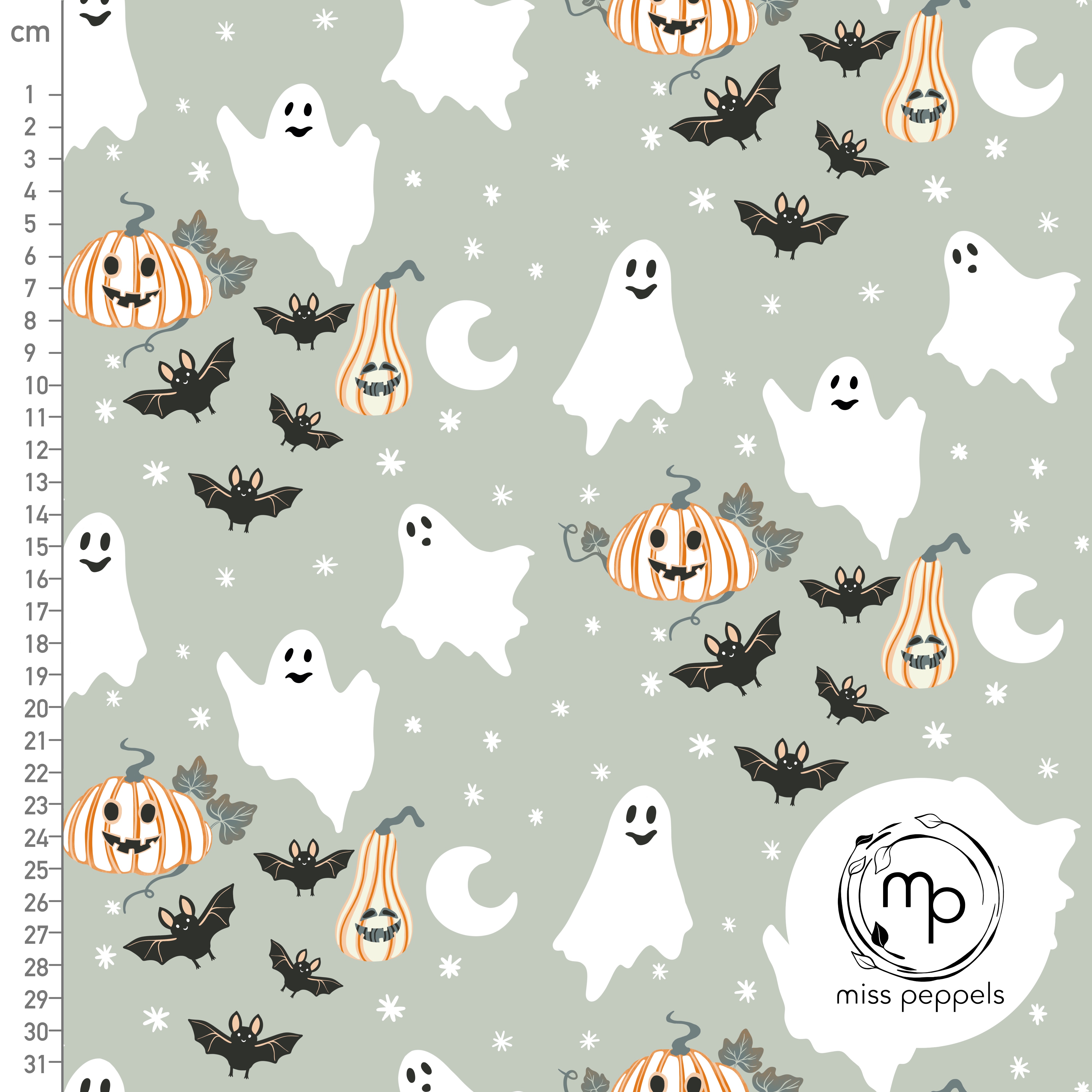 Organic Fabric - Spooky Green by misspeppels in green