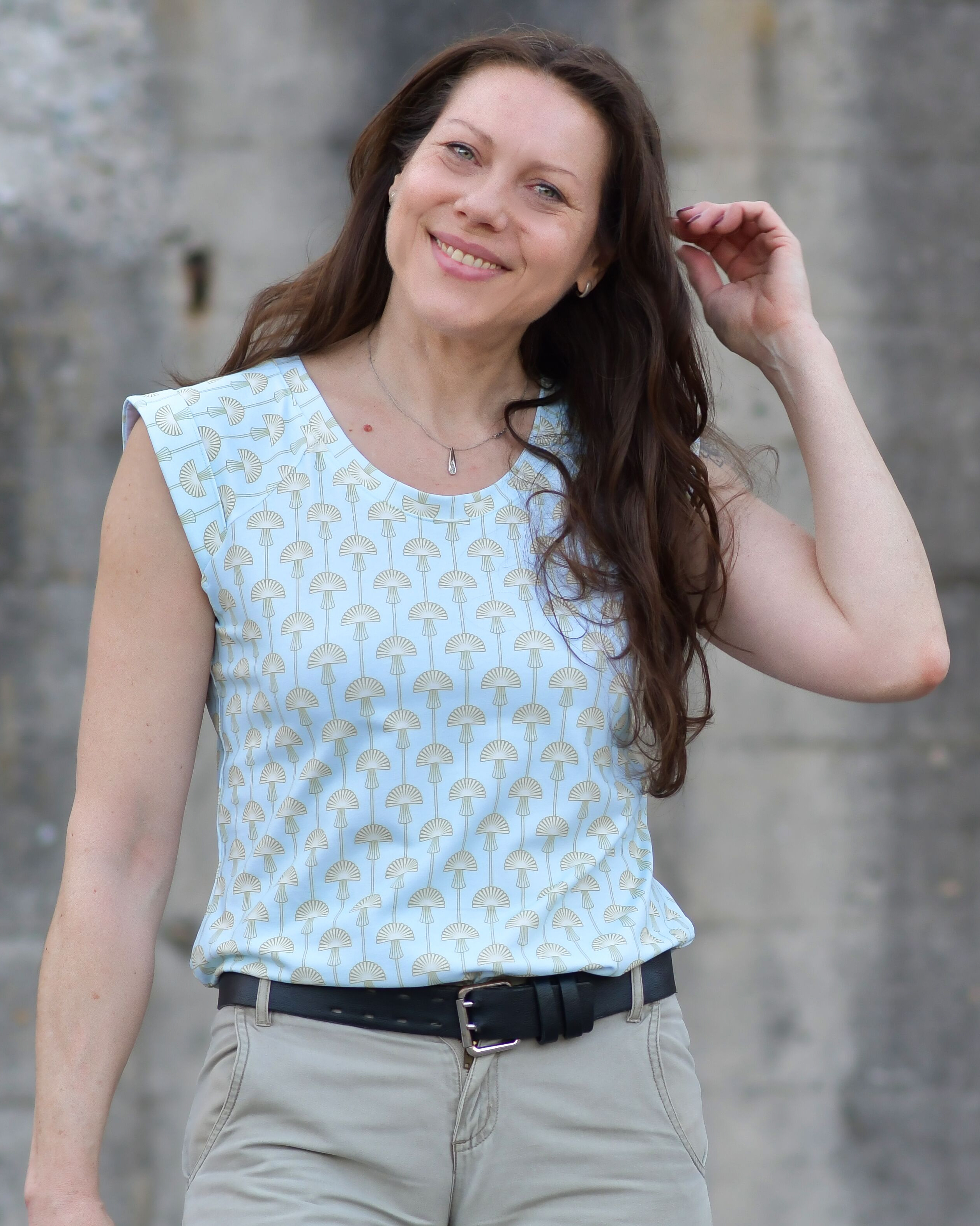 Organic fabric  -  Löwenzahnversatz blue