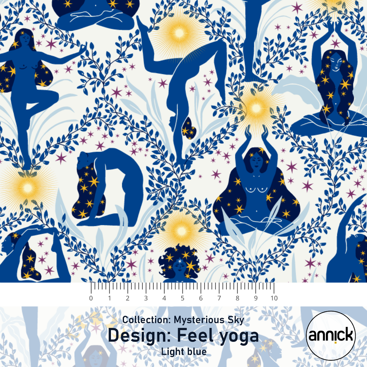 Bio Stoff  - Mysterious Sky Feel Yoga Light Blue - Annick, blau, Sport, Menschen